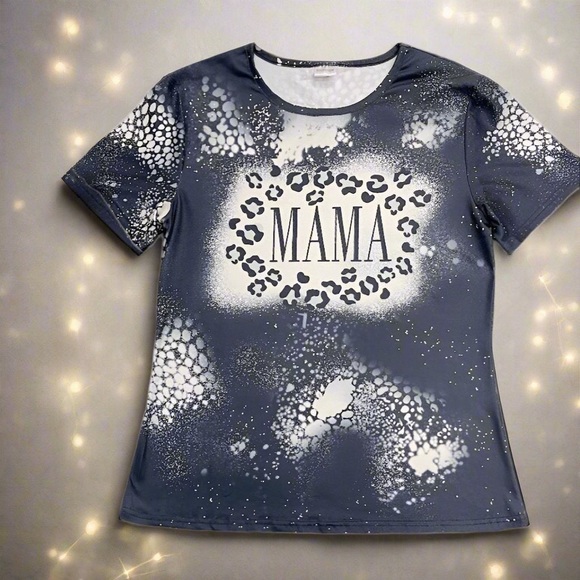 M/L/XL NEW Womens "MAMA" Print Graphic Tee Cheetah - Mom and Me Matching Shirts - Picture 4 of 8
